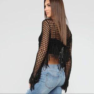FashionNova | fringe cropped top size xs